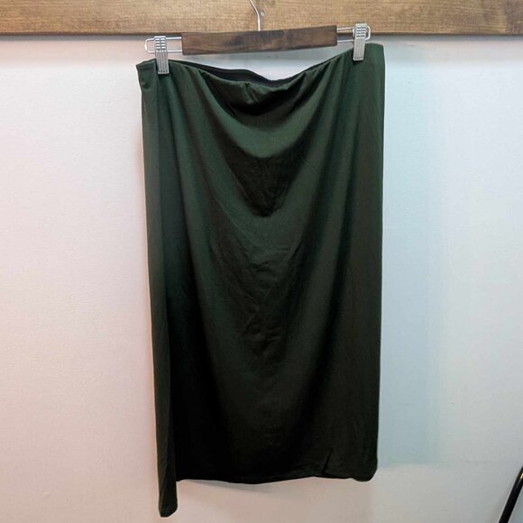 *3/$25* Women's Dark Green Pull On Elastic Waist Skirt - Size Large - Picture 7 of 7
